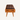Leather and Teak Bench Seat - Brown
