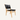 Teak Chair with Leather padding-Black
