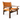 A mid-century modern armchair with a dark brown wooden frame and tan leather sling seat and backrest, shown on a white background.