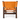 A leather and wood chair shown from the back, featuring a warm tan leather backrest and seat with brass buckle straps, mounted on a dark brown wooden frame, isolated on a white background.