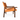 A mid-century modern accent chair featuring a warm tan leather seat and backrest with a dark brown wooden frame, shown from a three-quarters angle on a white background.