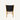 Chair with black leather seat and backrest on a white background