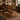 Leather and Teak Bench Seat - Brown