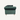 A dark green velvet Chesterfield armchair shown from the side. Rolled arms