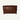 A dark brown leather loveseat or sofa shown from the back, featuring vertical channel tufting and dark legs
