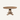 Round wooden dining table with a pedestal base on a white background