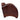 A curved, slipcovered armchair in a rich dark brown leather, shown from a side profile view against a plain white background.