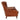 A classic brown leather wingback armchair with dark wooden legs and brass nailhead trim, shown from a side profile view against a white background.