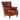 A classic brown leather wingback armchair with a tufted backrest, rolled arms, and dark turned legs, shown against a plain white background.