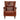 A classic brown leather wingback armchair with rolled arms, a high back, and turned wooden legs, shown against a plain white background.