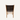 Chair with brown leather backrest and wooden frame on a white background