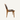 Wooden chair with brown leather seat and backrest on a white background