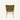 Chair with green leather backrest and wooden frame on a white background