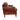 Side view of the Washington aged leather three-seater sofa featuring stitched leather panels, a rolled arm and turned timber leg with castor.
