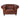 A brown Italian aged leather Chesterfield armchair with diamond buttoning, high rolled arms, brass stud detail, and brass caster wheels.