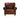 A brown leather armchair with wide rolled arms and brass stud detailing, set against a white background.