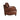 Side on view of aged leather rolled arms armchair